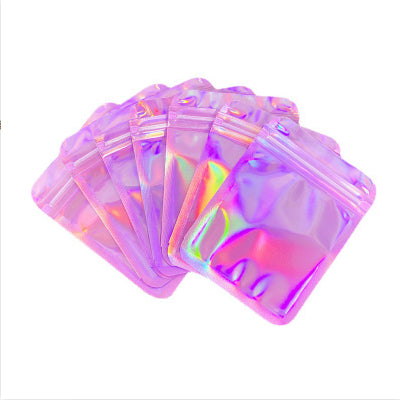 Holographic Laser Ziplock Bags – Reusable Clear Pouches, Multiple Sizes