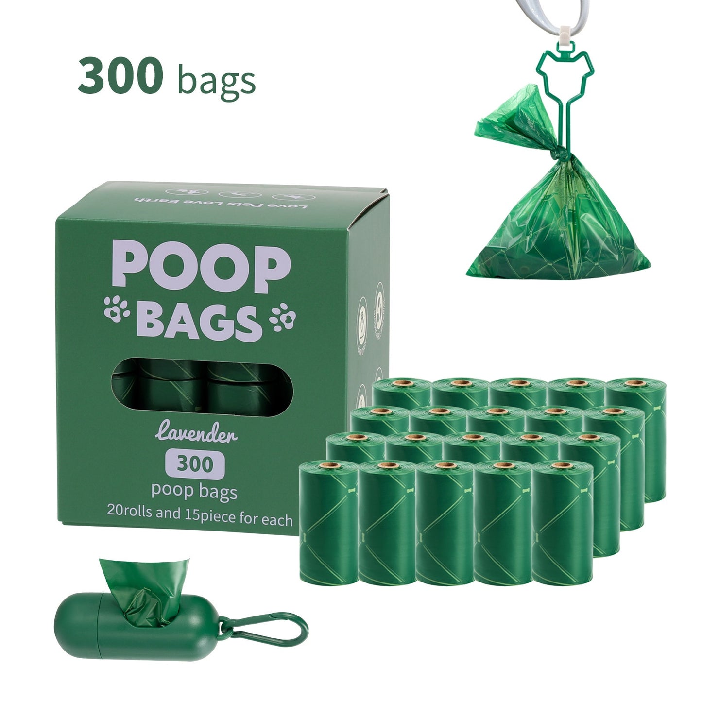 EPI Biodegradable Dog Waste Bags with Handles – Easy‑Tie, Leak‑Resistant