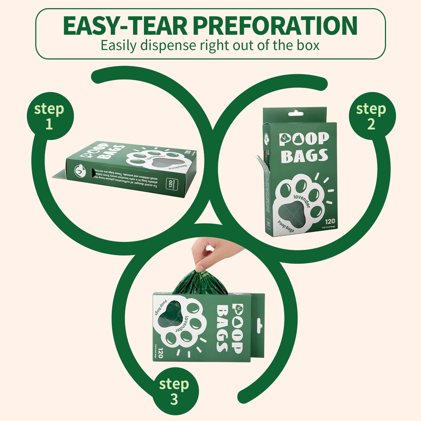 EPI Biodegradable Dog Waste Bags with Handles – Easy‑Tie, Leak‑Resistant