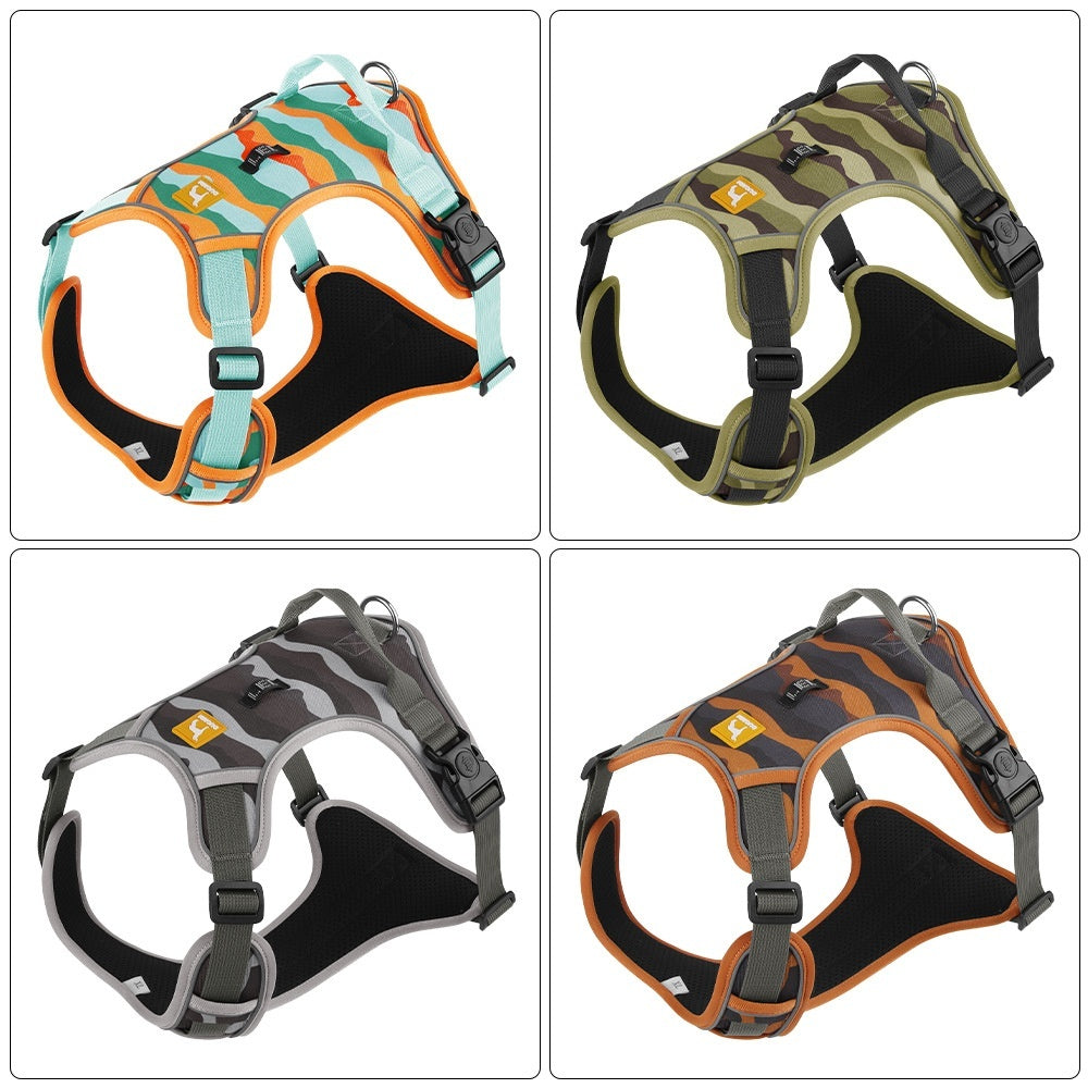 Reflective Dog Harness with Hand‑Hold Rope – Chest & Back, Commuter Style