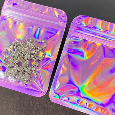 Holographic Laser Ziplock Bags – Reusable Clear Pouches, Multiple Sizes