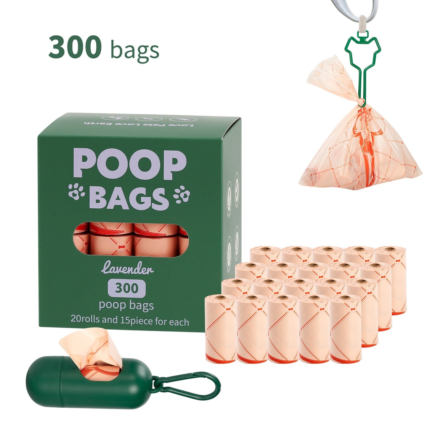 EPI Biodegradable Dog Waste Bags with Handles – Easy‑Tie, Leak‑Resistant