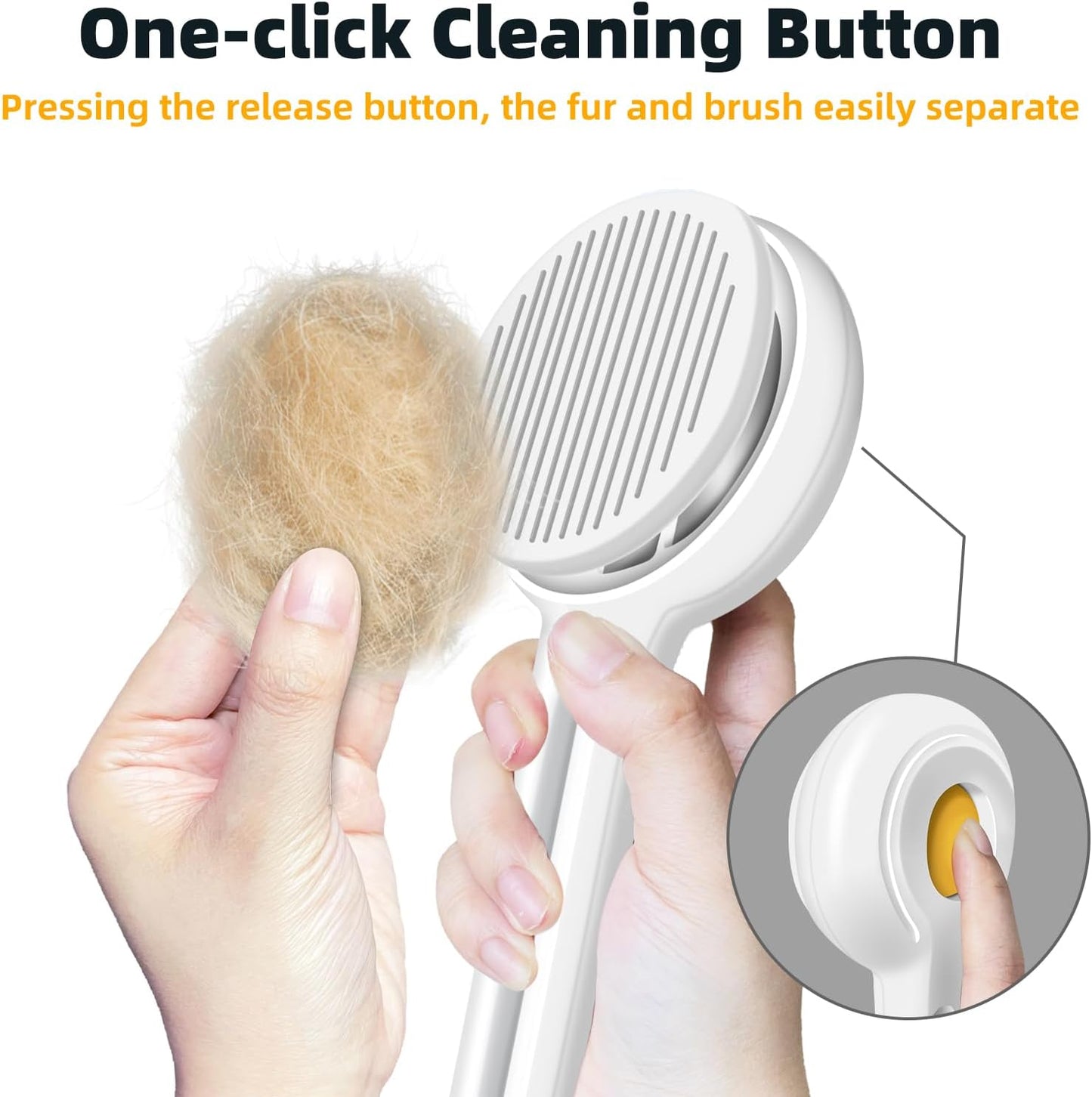 Cat Brush With Release Button Cat Brushes For Indoor Cats Shedding Cat Hair Brush For Long Or Short Haired Cats Cat Grooming Brush Cat Comb For Cat Dog Massage Self Cleaning Brush Removes Loose Fur