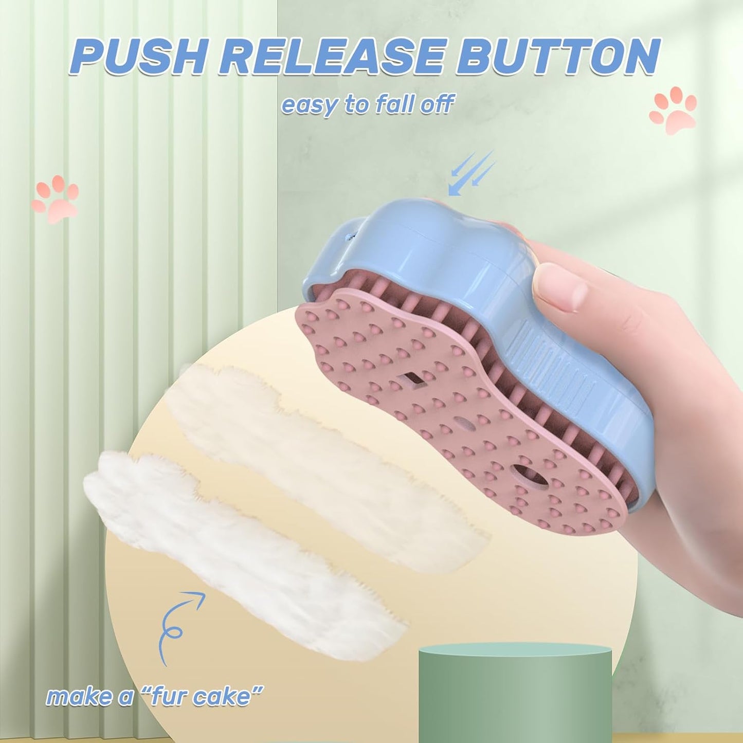 Self-Cleaning Cat Steam Brush For Shedding 4 In-1 Pet Grooming Massage Steam Brush Silicone Cat Dog Brushes With Release Button Gently Removes Loose Fur For Both Long And Short Hair Pets