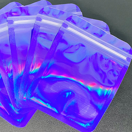 Holographic Laser Ziplock Bags – Reusable Clear Pouches, Multiple Sizes
