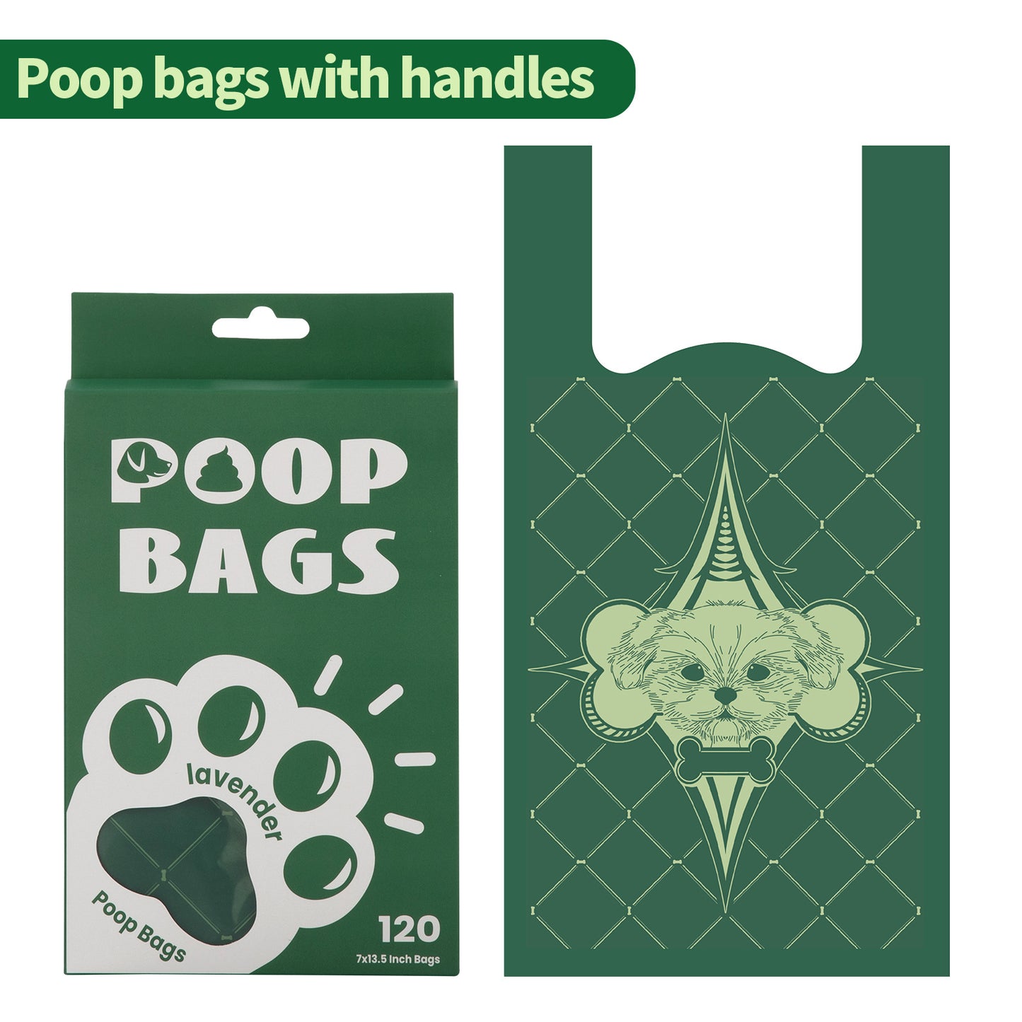 EPI Biodegradable Dog Waste Bags with Handles – Easy‑Tie, Leak‑Resistant